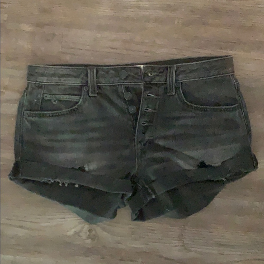 Free People faded black denim cuffed shorts, 26